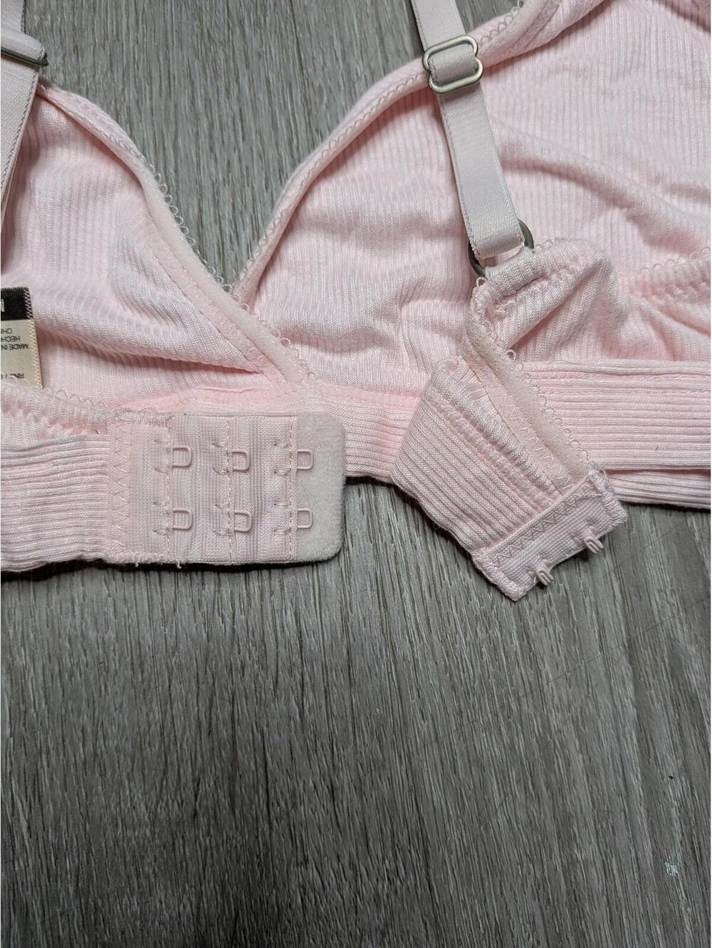 Lucky Brand Bralette Womens M Pink Soft Ribbed Wireless Adjustable Strap Bra - Picture 6 of 7